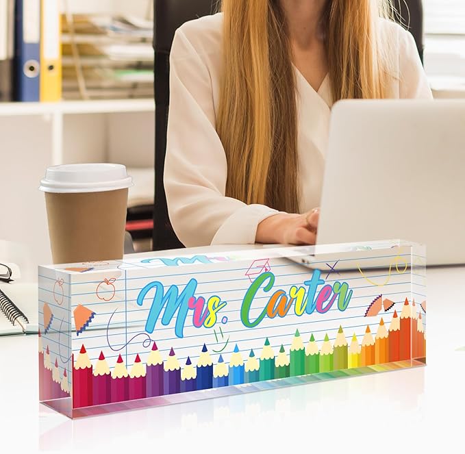 Teacher Office Name Plate for Desk Custom, Desk Name Plate Personalized - Image 4