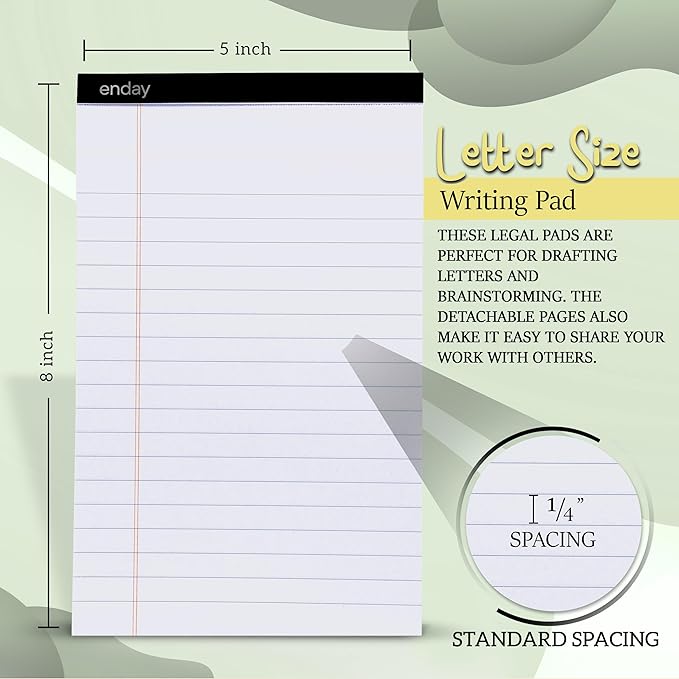 Emraw White Jr. Perforated Edge Legal Ruled Universal 50 Sheets Letter Writing - Image 5