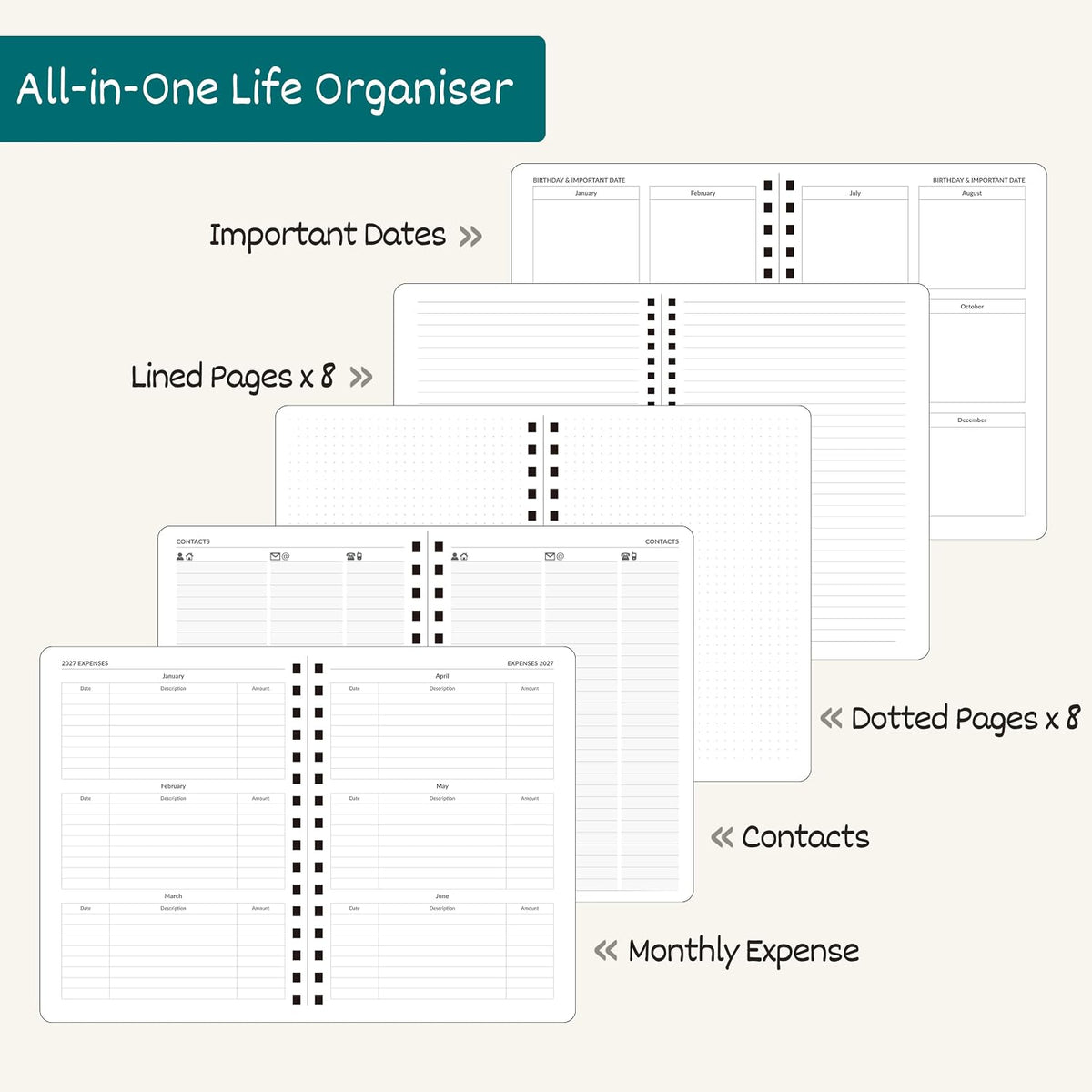 BEZEND 2027 Daily Planner - Page Per Day (A5-6"x8.5") Full Weekend ...