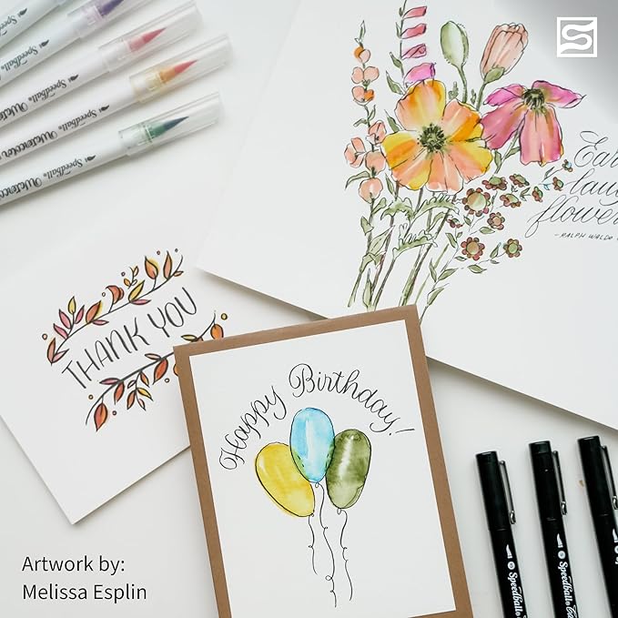 Speedball Hand-Lettering & Journaling Set, Brush Tip Pens Calligraphy, Bullet - Image 9