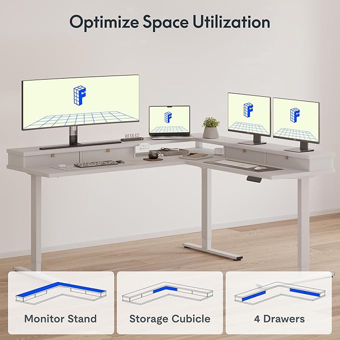 FLEXISPOT 63" L Shaped Standing Desk - Image 7