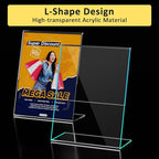 12 Pack Acrylic Sign Holder, Tabletop Plastic Paper Picture Frame Flyer - Image 4