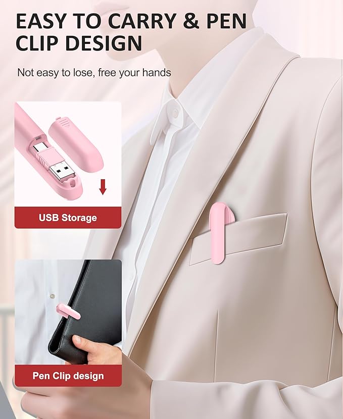 Presentation Clicker Rechargeable Pink Wireless Presentation Remote Presenter - Image 3