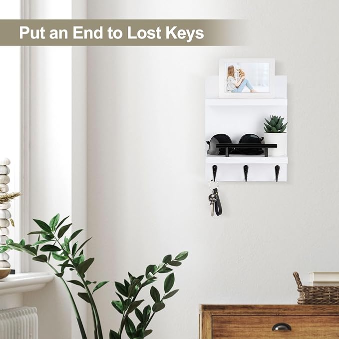 Lucundm Key Holder Wall Mount, Mail Shelf Decor - Image 5