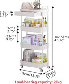 Calmootey 4-Tier Rolling Utility Cart - Image 5