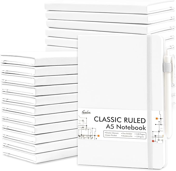 feela College Ruled Notebooks, 24 Pack Business Notebook Hardcover Lined by feela