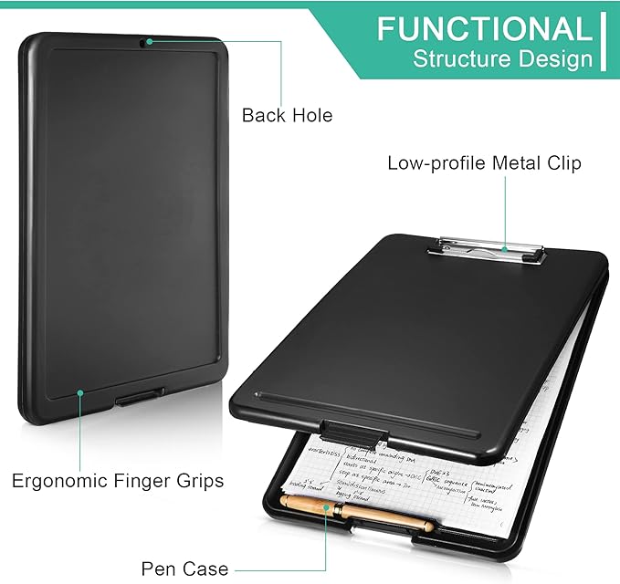 10 Pieces Clipboard with Storage Plastic Storage Clipboard Nursing Clip Board - Image 3