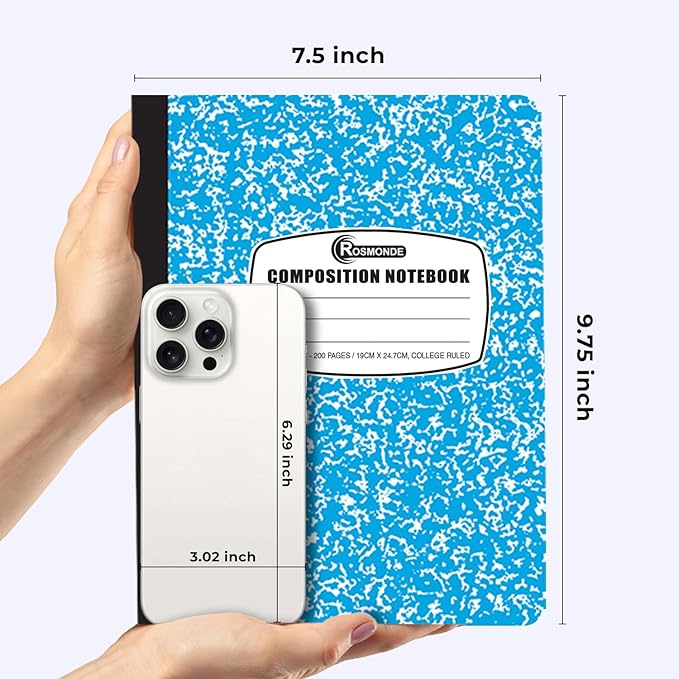 Rosmonde 12 Pack Bulk Composition Notebooks College Ruled, 200 Pages, 9-3/4 x - Image 3
