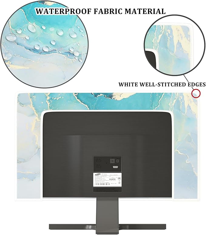 Baocicco Blue Green Marble TV Display Screen Cover 50, 52 Inch Creative - Image 3