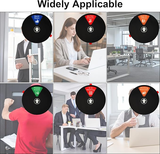 Ryetvok Office Door Sign, 6-In-1 Rotating Status Indicator Door Decor - Image 4