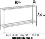Regal Altair 14" Deep x 60" Wide x 34" Height Wire Shelving Kit | 2-Tier | NSF - Image 3