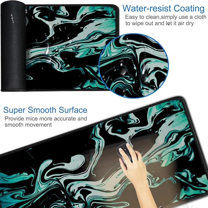 Large Mouse Pad, 31.5x15.7 inch Large Extended Computer Keyboard Mouse Mat - Image 3