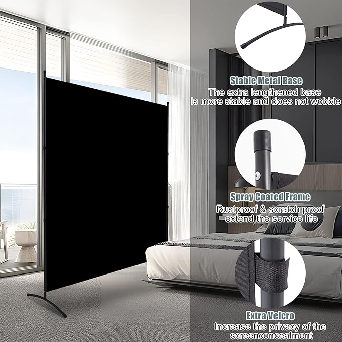 Room Divider Single Panel Privacy Screen, Thickened Fabric 6FT Room Divider - Image 3