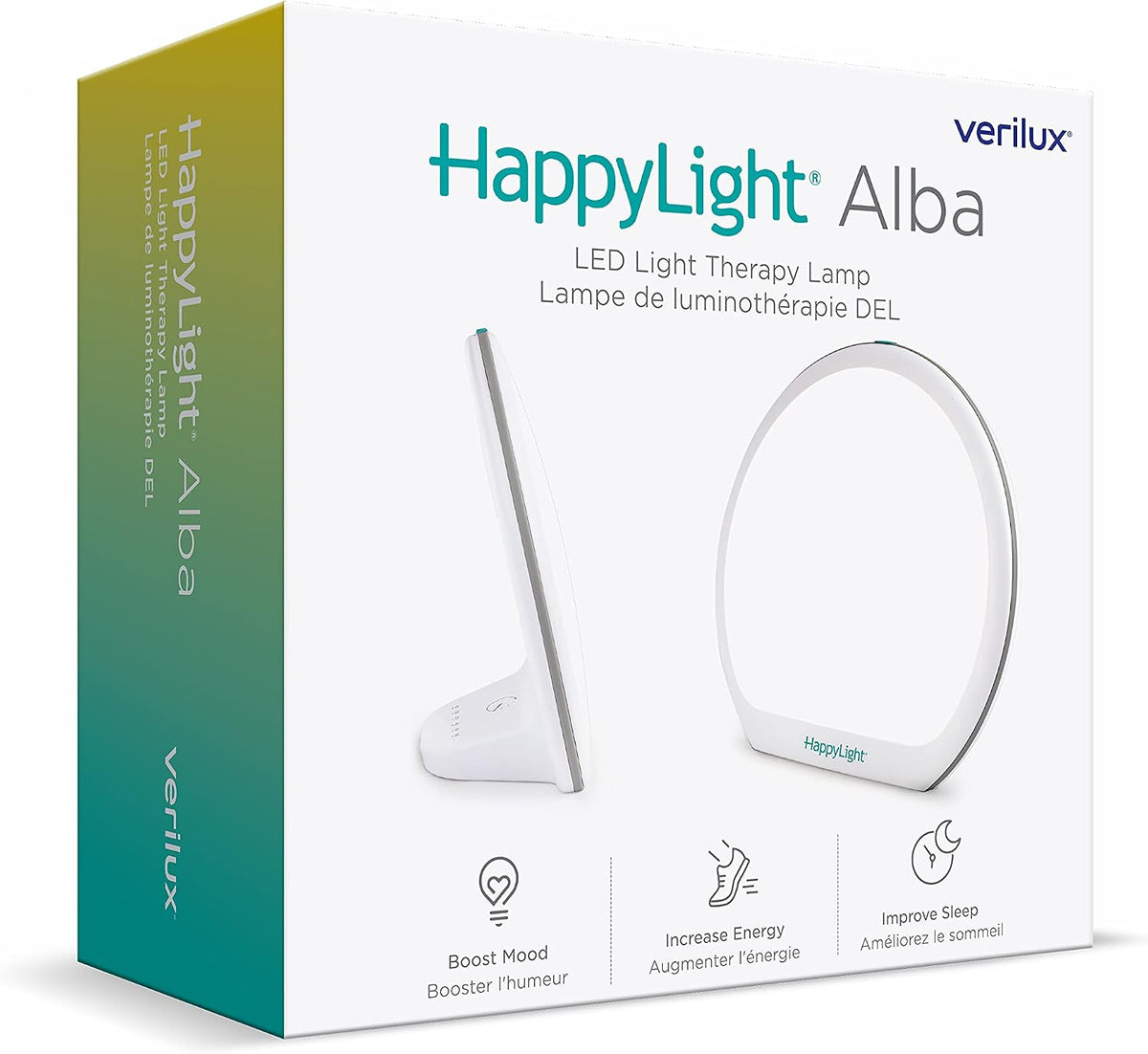 Verilux HappyLight Luxe Light Therapy Lamp, 10,000 Lux, UV-Free LED