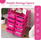 GOFLAME 10-Drawer Rolling Storage Cart, Art Craft Storage Organizer on Wheels - Image 4