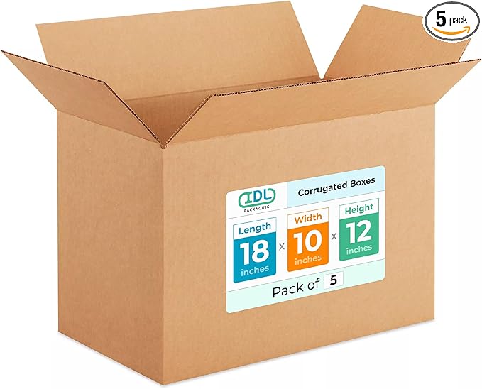 Medium Shipping & Moving Boxes 18 x 10 x 12 inches by IDLPackaging