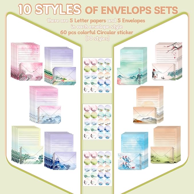TaoBary 160 Pcs Stationery Paper Set 50 Double Sided Stationery Papers - Image 4