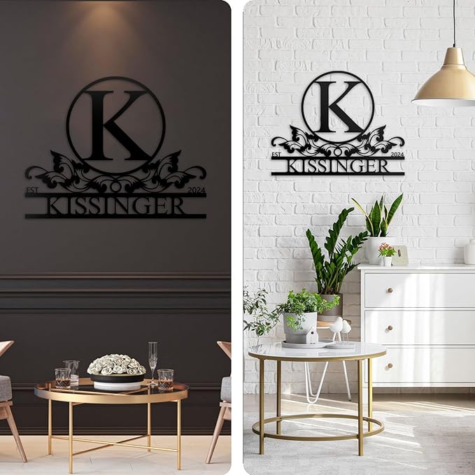 Personalized Metal Signs | Metal Name Sign | Split Letter Monogram | Home Decor - Image 3