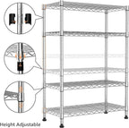 M MZG 1000 lbs Storage Shelving 4-Tier Utility Shelving Unit Steel Organizer - Image 5