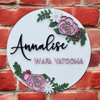 Personalized name wall decor for girls room, Newborn Girl Nursery Decor - Image 2