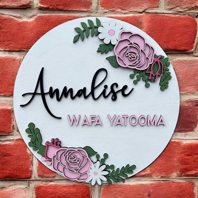 Personalized name wall decor for girls room, Newborn Girl Nursery Decor - Image 2