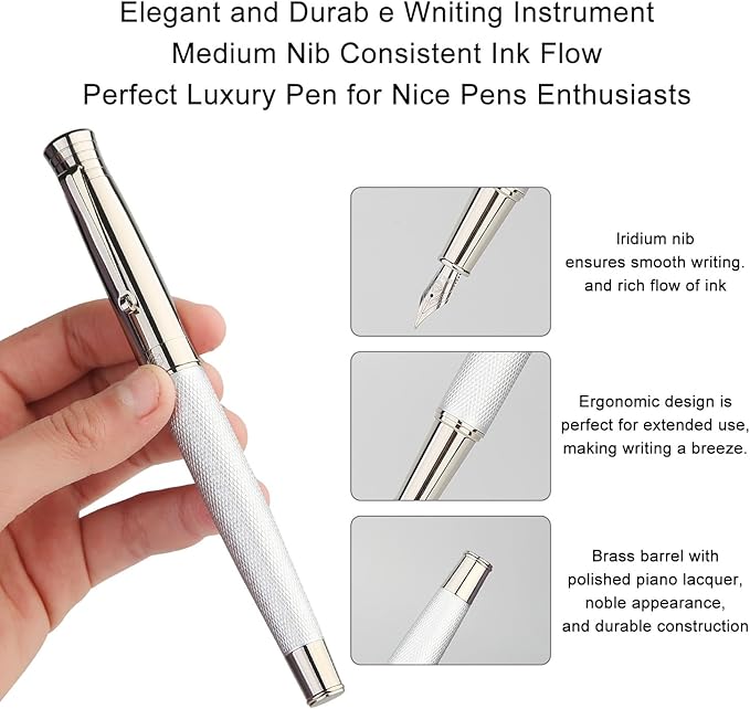 GC QUILL Fancy Fountain Pen Set – Fine and Medium Nibs, 18 Ink Cartridges - Image 4