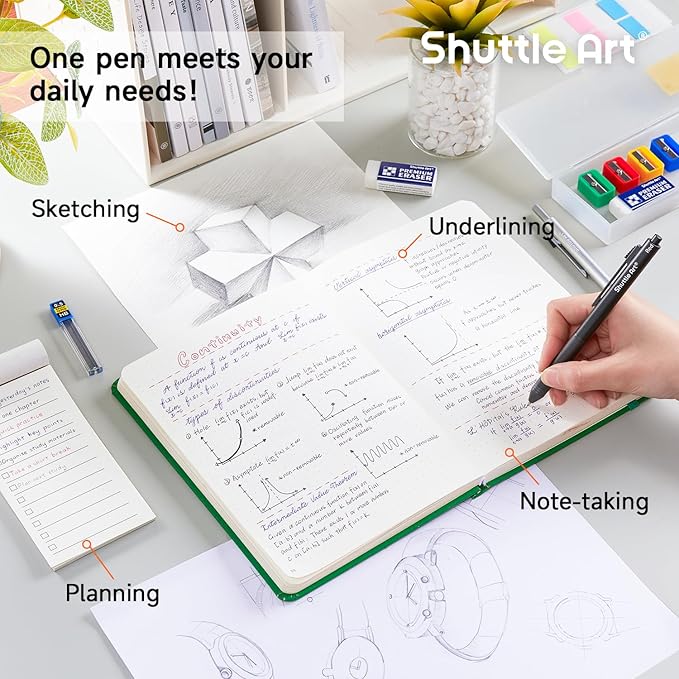 Shuttle Art 4 in 1 Multicolor Pen, 2 Pack Retractable Ballpoint Pens - Image 5