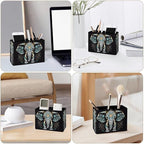 Famame Vintage Lotus Ethnic Elephant Pencil Holder - Image 3