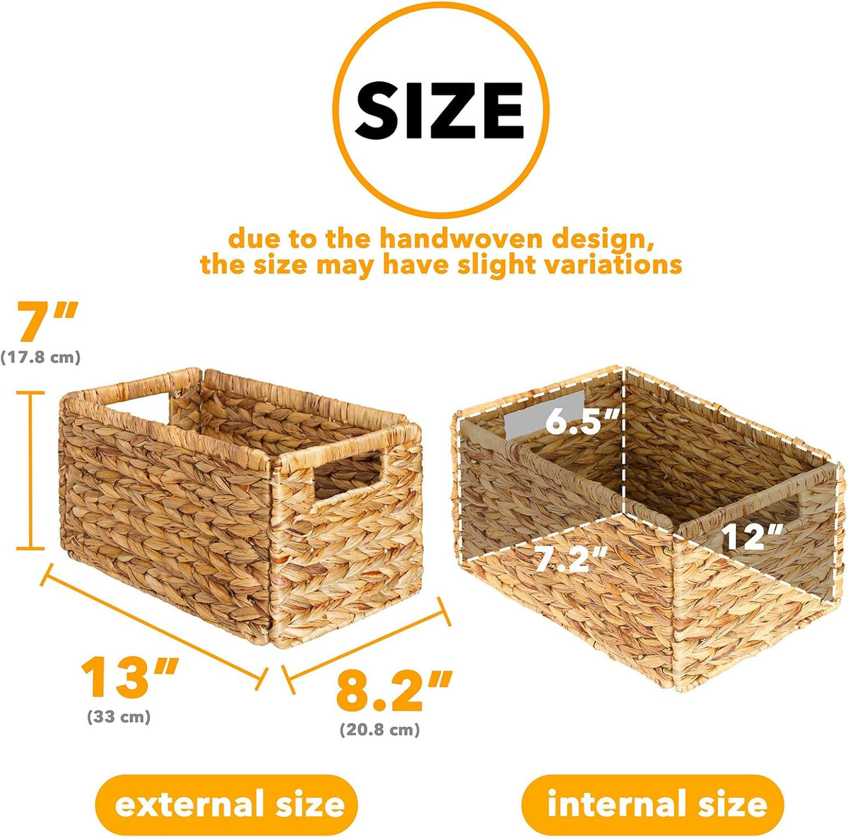SpaceAid 4 Pack Wicker Basket, Storage Baskets for Organizing, Woven Rattan B...