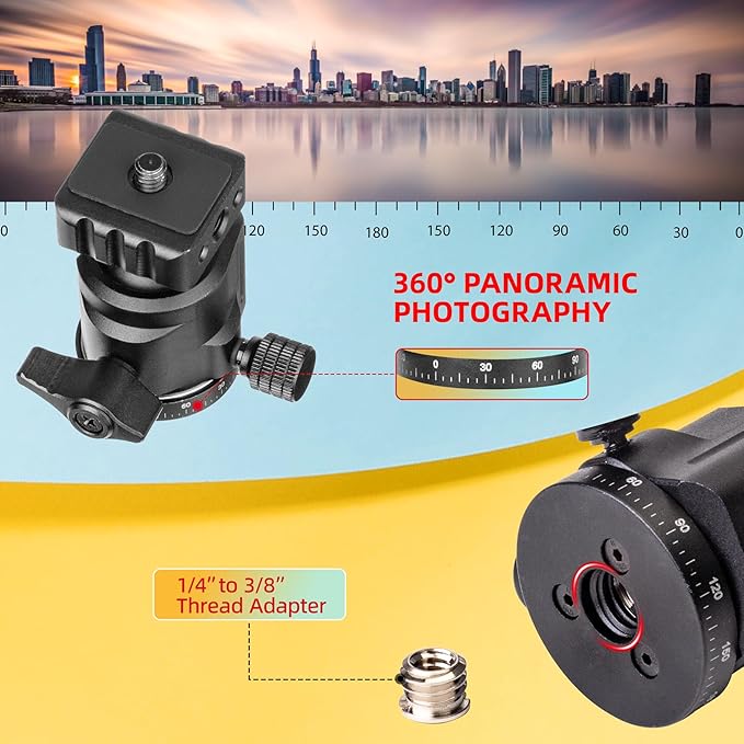 Zeadio Heavy Metal Tripod Kit: 1/4" Screw Adapter Tripod Mount - Image 6
