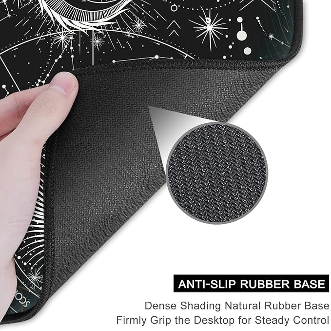 Auhoahsil Mouse Pad, 12 x 10 in Tarot Style Sun Moon Computer Mouse Pad - Image 5