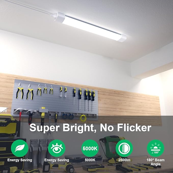 Modlicht Plug in Light Fixtures 2FT 2PCS Linkable 5000K LED Shop Light - Image 2