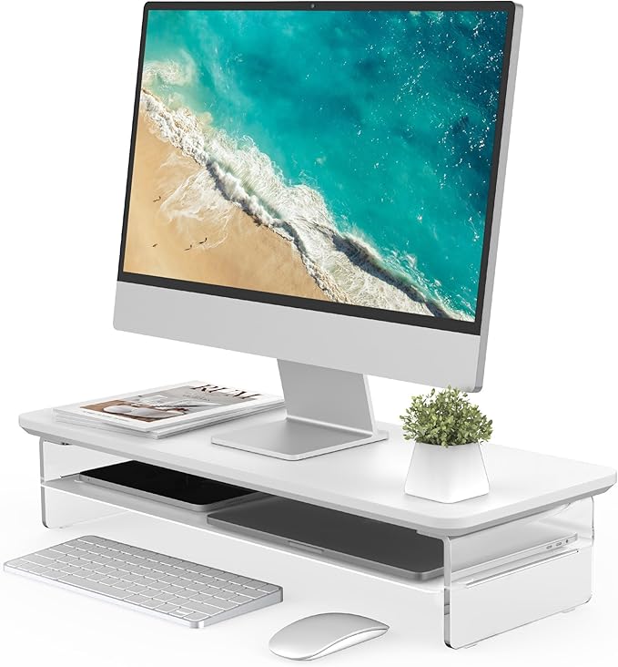 Fenge Acrylic Monitor Stand Riser, 23.6 Inches Monitor Stand by Fenge