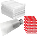 100 PCS 7.8”x 12.2" Foam Wrap Cushion Pouches (0.75mmThickness) with 10 Pack Fragile Stickers Labels(60 pcs) Protect Dishes Glasses Porcelain and Fragile Items for Moving