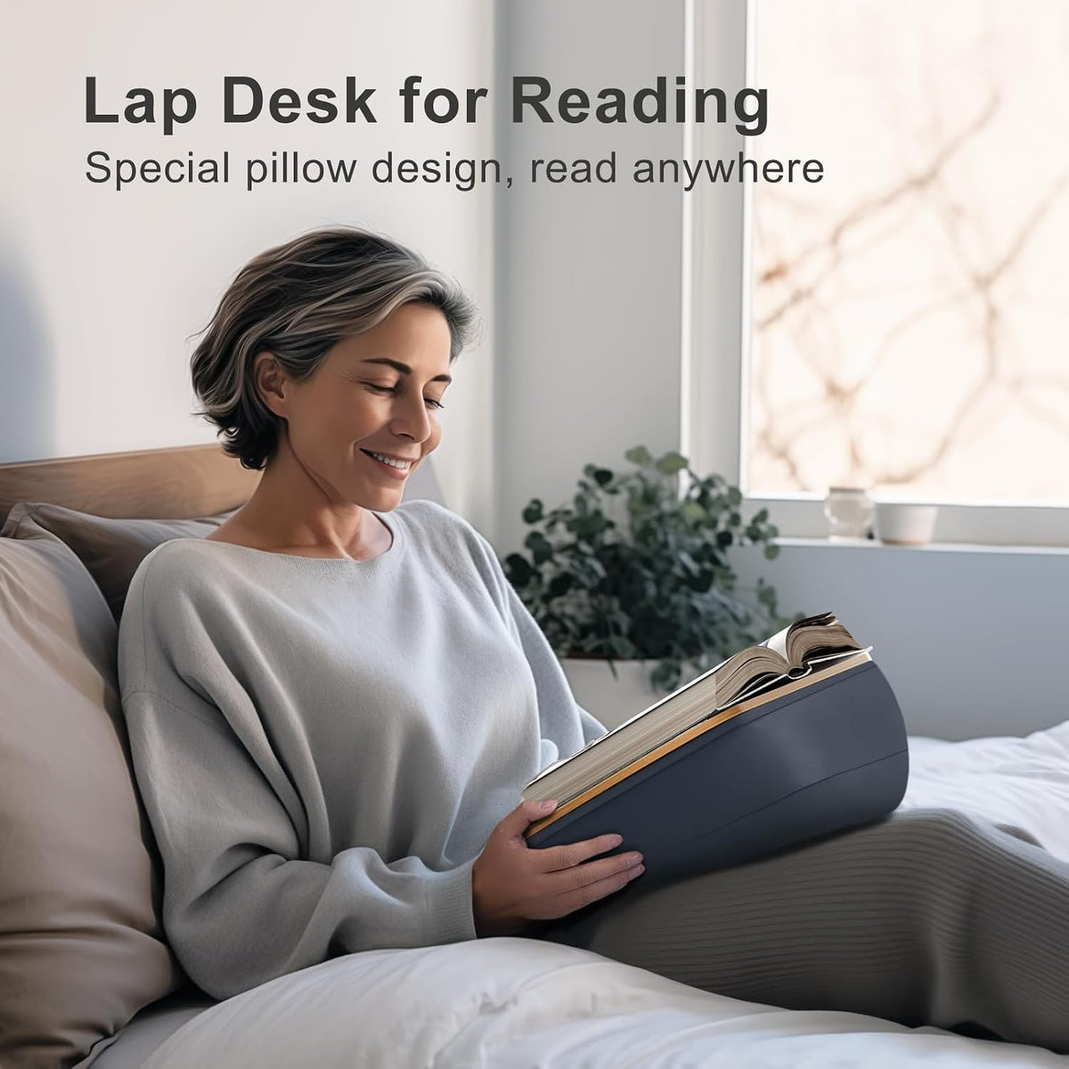 ERGONOV Lap Beanbag Book Stand for Hands Free Reading Comfortable Reading Pil...