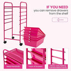 Giantex 6 Storage Drawer Cart Rolling Organizer Cart - Image 5
