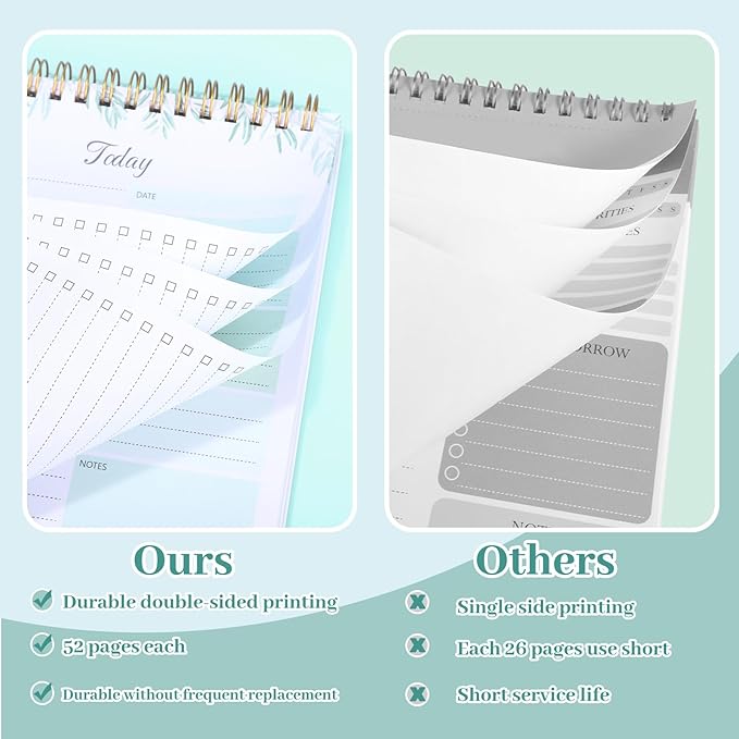 Thboxes 2 Packs To Do List Notepad, 104 Pages To Do List Notebook A5 Undated - Image 7