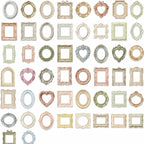 50 Pcs Vintage Embossed Frame Stickers for Scrapbooking - Aesthetic Retro Photo Frame Decals for DIY Journals, Phone Cases, Laptops, Water Bottles & Gifts
