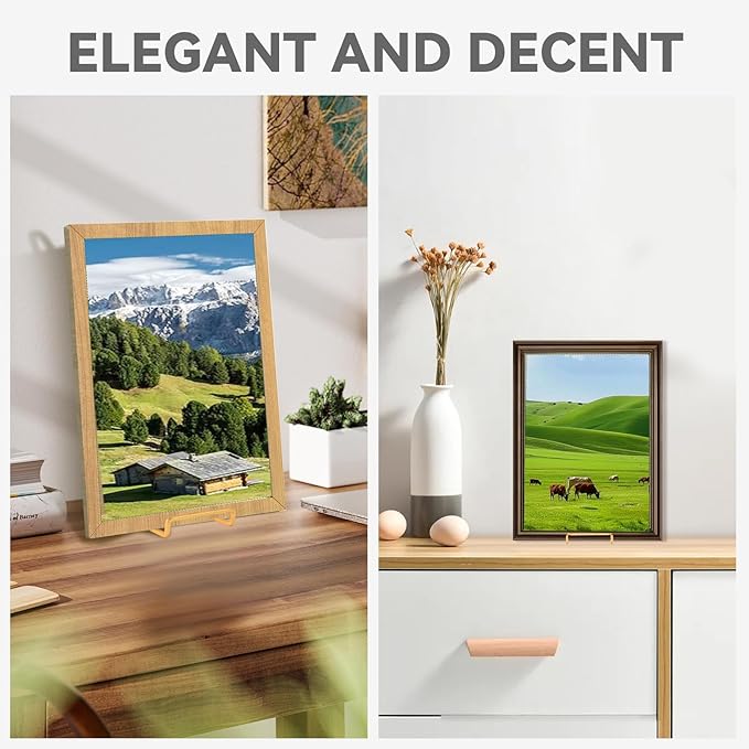 Decolore 4 Pack 8.5 Inch Gold Plate Stands Square Tabletop Easel Display Stand - Image 6