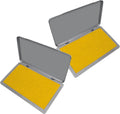 2 Pack Metal Case Stamp Pad Large Size, Dark Yellow Color by ZIGEL