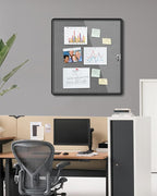 Mifuro 28"x26" Enclosed Bulletin Board, Lockable Weather-Resistant Aluminum - Image 2