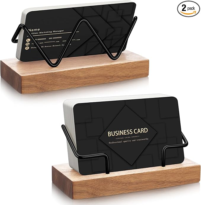 Amyhill 2 Pieces Wood Business Card Holder by Amyhill