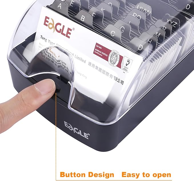 Eagle Business Card Box, Push-Button, Storage up to 550 Cards - Image 2