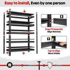 71.2*35.5 storage shelves, garage shelving,adjustable metal shelving unit, side view
