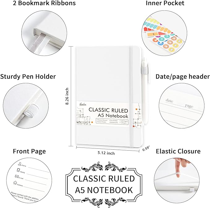 feela 12 Pack Notebooks Journals Bulk, Hardcover Notebook Classic Ruled Lined - Image 2