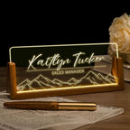 Desk Name Plate Personalized, Custom Office Light Up Name Plate by Ueedklaayy