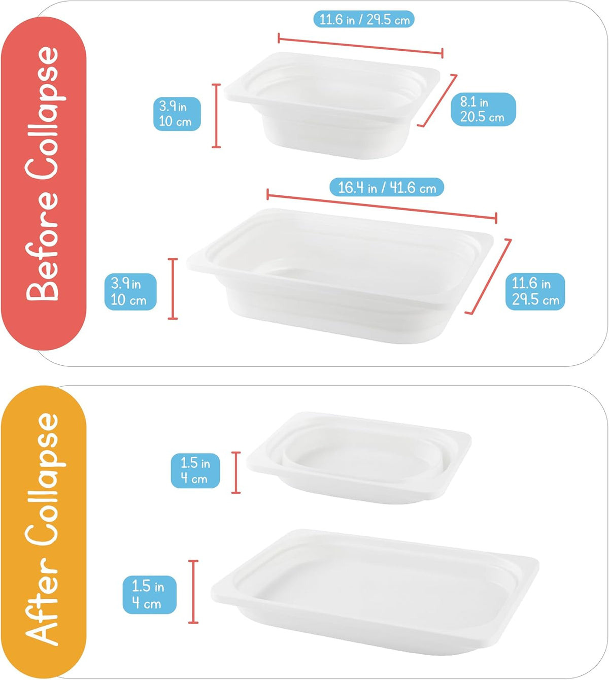 7 Days of Play Collapsible Storage Bins, 2-Pack, Large Bin with Lid + Small B...