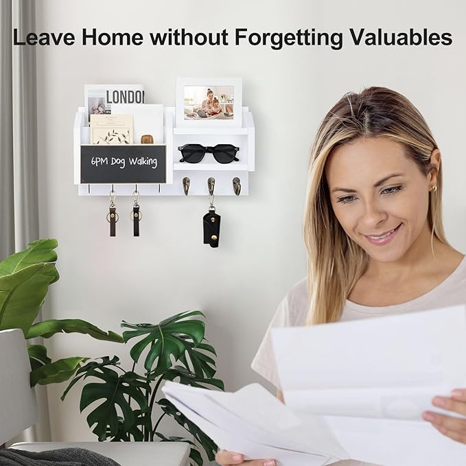 Lwenki Mail and Key Holder – Wall Mount Key Hanger - Image 3