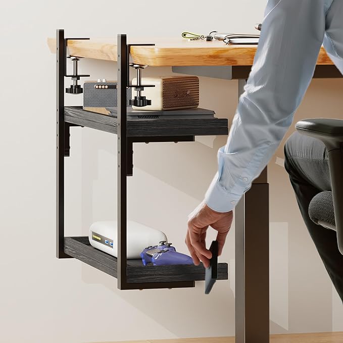 ART-GIFTREE Clamp On Desk Shelf 2-Tier, 16.5 in Wood Shelving Unit - Image 5
