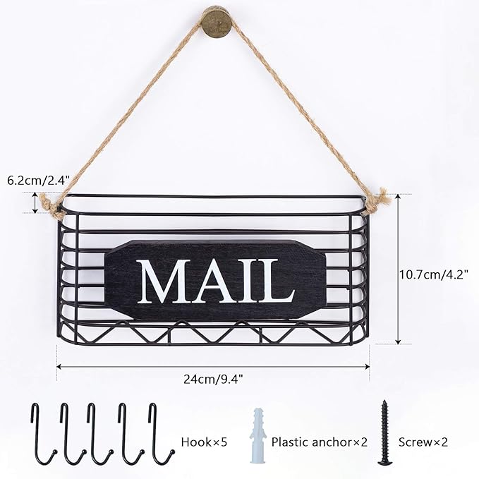 SRIWATANA Mail Key Holder for Wall, Mail Organizer Wall Mount, Small Size - Image 7